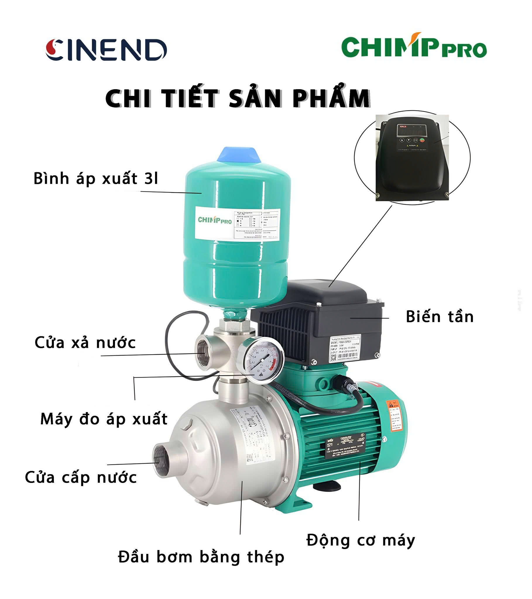 Máy bơm nước biến tần Máy bơm nước biến tần